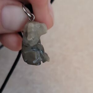 Carved Stone Pendant Necklace